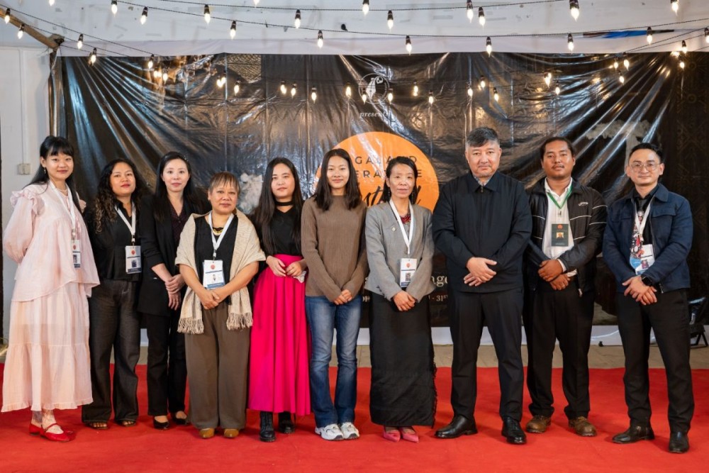 Advisor to Chief Minister & Chairman, IDAN, Abu Metha, with members of Writers Collective and winners of NLF Prizes 2026 during the closing ceremony of the two-day Nagaland Literature Festival at Don Bosco Higher Secondary School, Kohima on October 31.